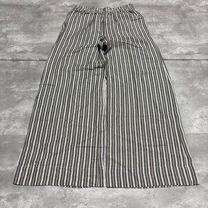 Evereve Sophia Linen Pants Wide Leg High Rise 4-pocket Beachy Boho Stripe Small